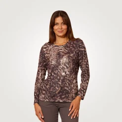Langarmshirt mit abstraktem Animalprint
