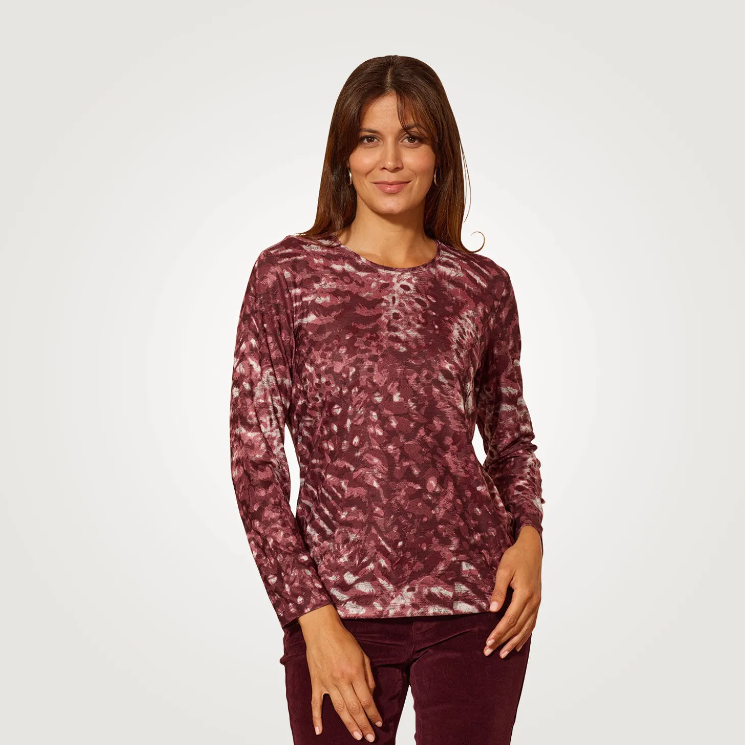 Langarmshirt mit abstraktem Animalprint