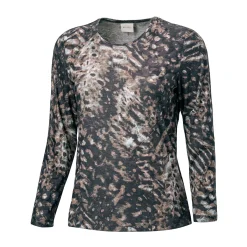 Langarmshirt mit abstraktem Animalprint