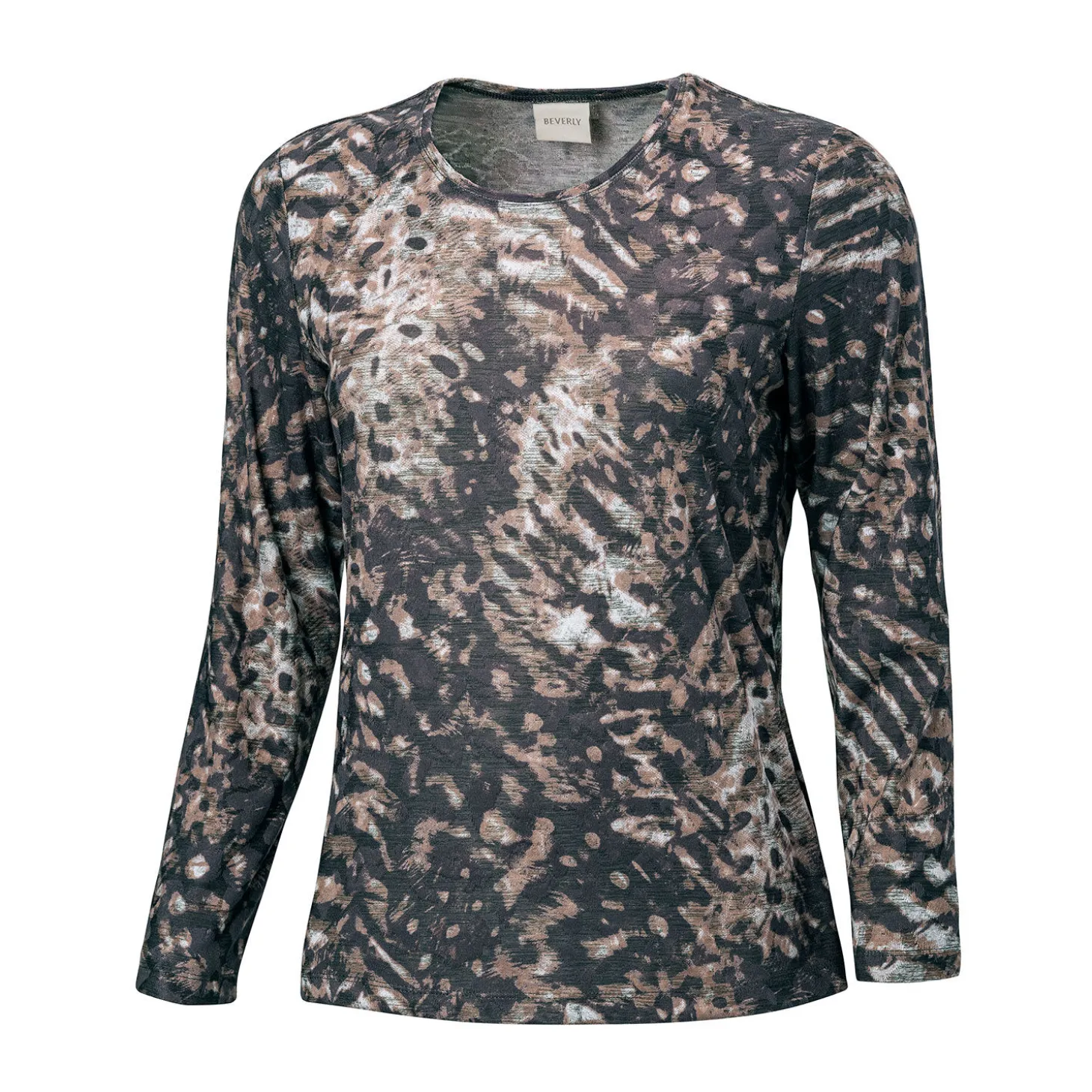 Langarmshirt mit abstraktem Animalprint