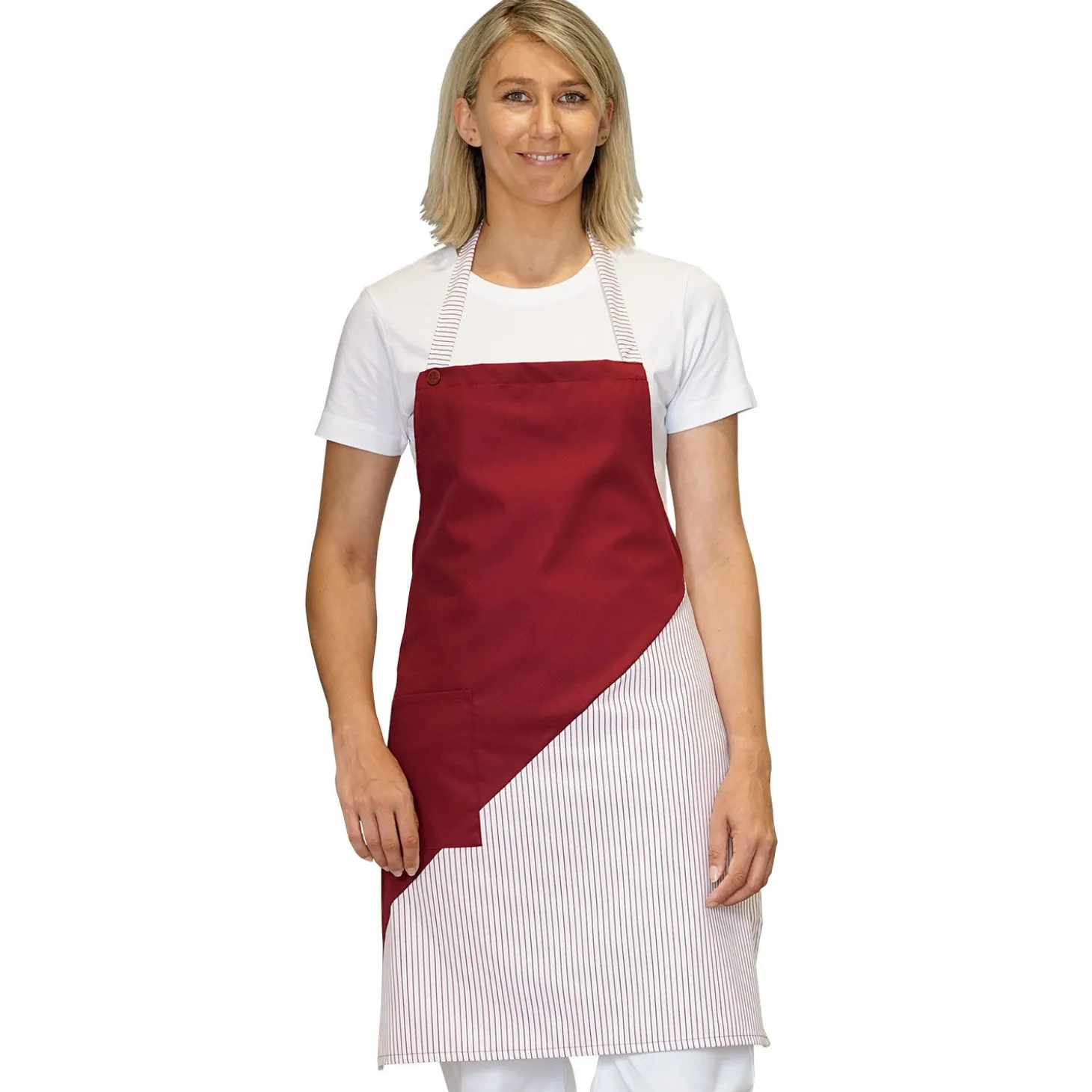 Latzschürze mit Farbakzent