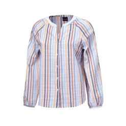 Lockere gestreifte Bluse mit Knopfleiste
