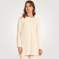 Longshirt mit Rundhalsausschnitt und Rippmuster