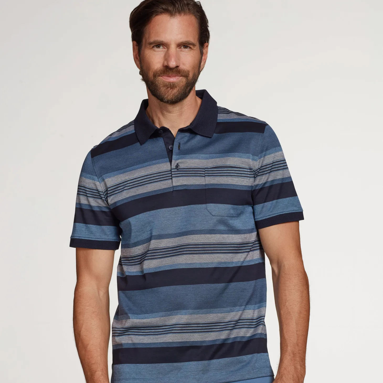 Mercerisiertes Poloshirt gestreift für Herren