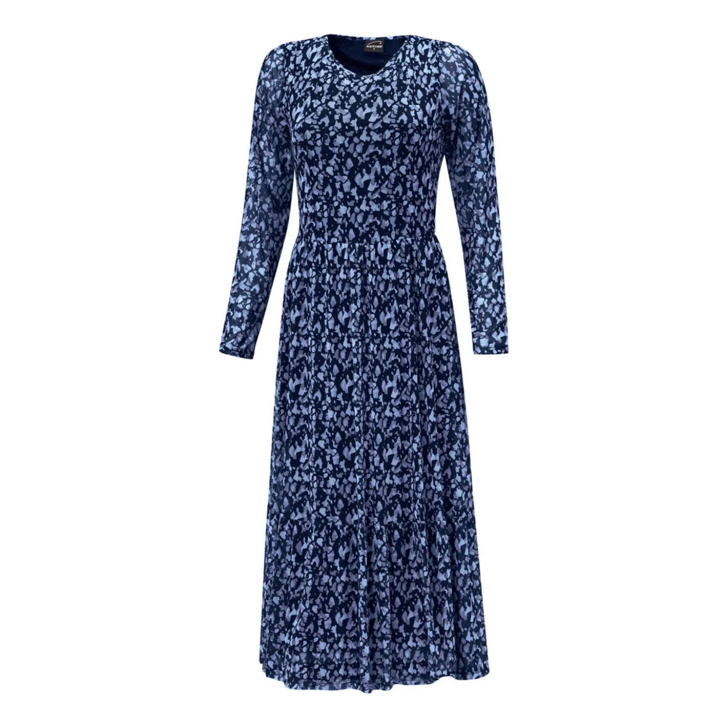 Midi Kleid langarm mit floralem Print