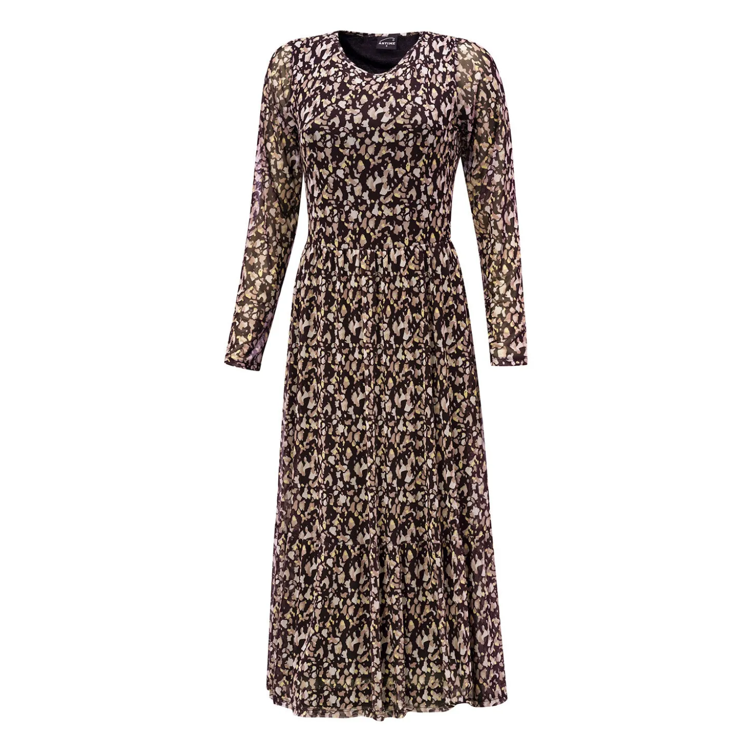 Midi Kleid langarm mit floralem Print