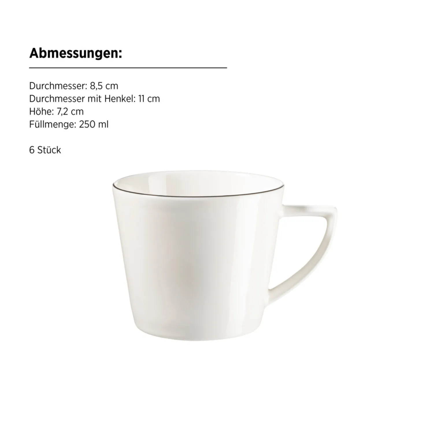 Mäser Kaffeeservice Sita mit schwarzem Rand 18–teilig