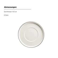 Mäser Kaffeeservice Sita mit schwarzem Rand 18–teilig