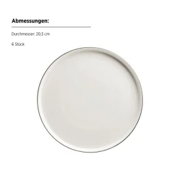 Mäser Kaffeeservice Sita mit schwarzem Rand 18–teilig