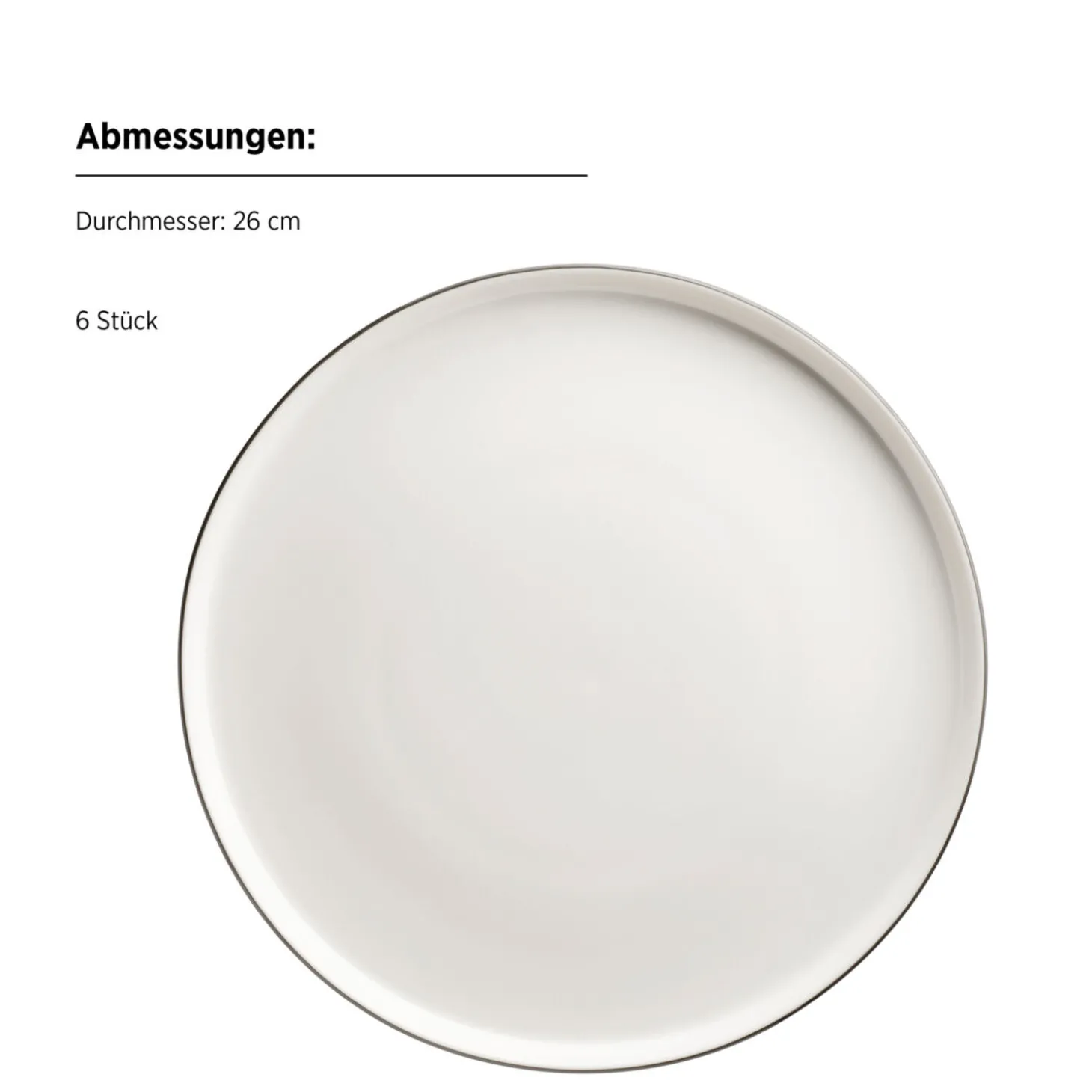 Mäser Tafelservice Sita mit schwarzem Rand 12–teilig