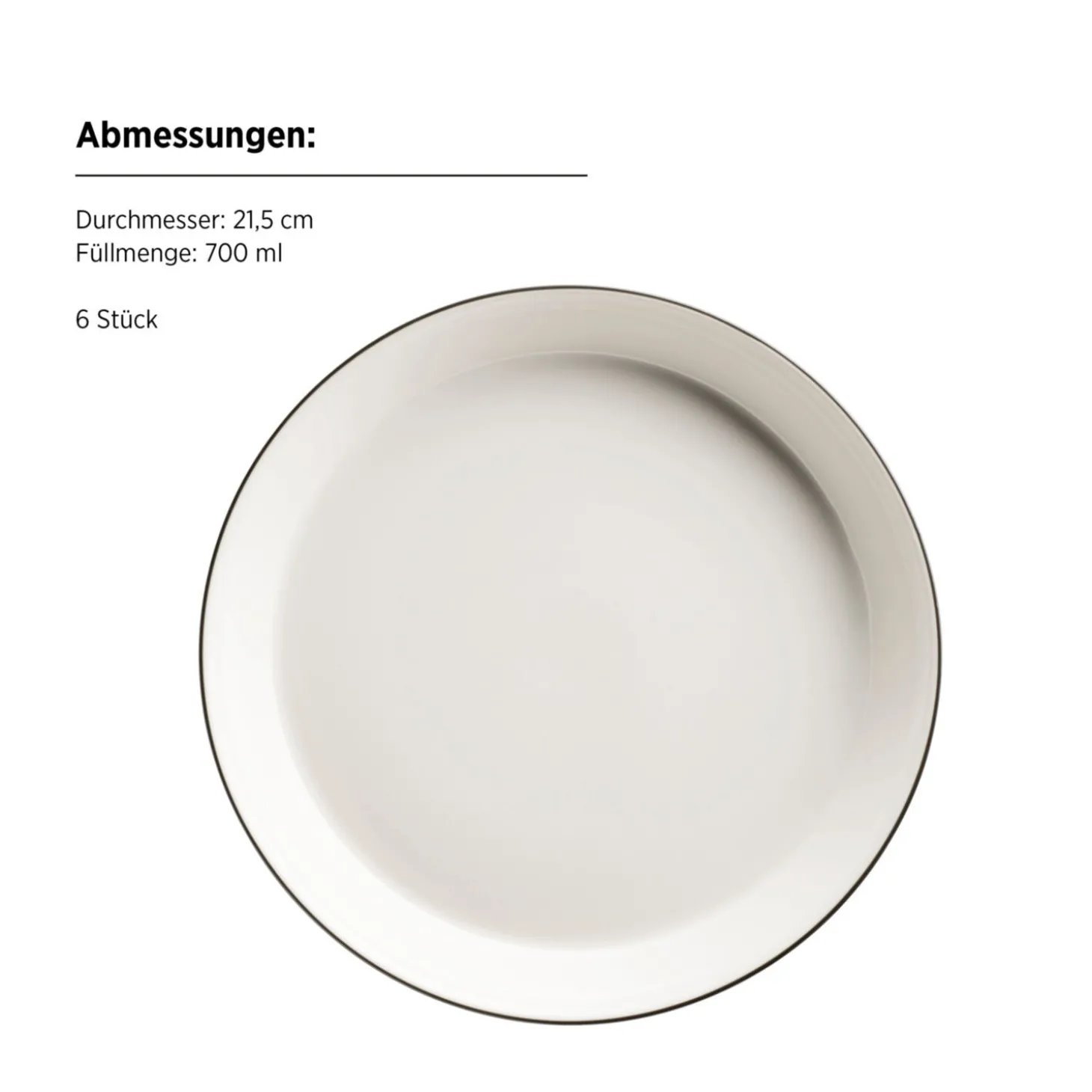 Mäser Tafelservice Sita mit schwarzem Rand 12–teilig