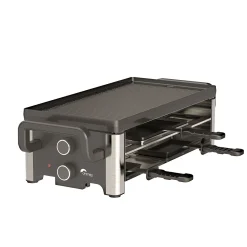 Ohmex Raclette für 8 Personen, 2 Etagen, mit Pfannenset