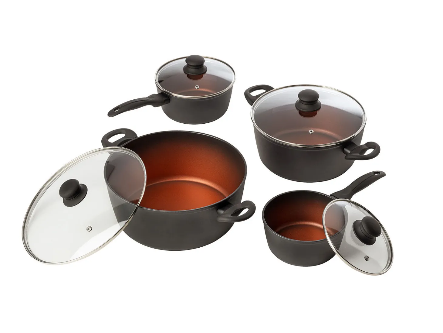 Pfannen-Set 8-teilig, aus hochwertigem Alu-Guss