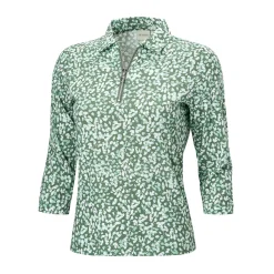 Poloshirt mit Allover-Print und Reissverschluss