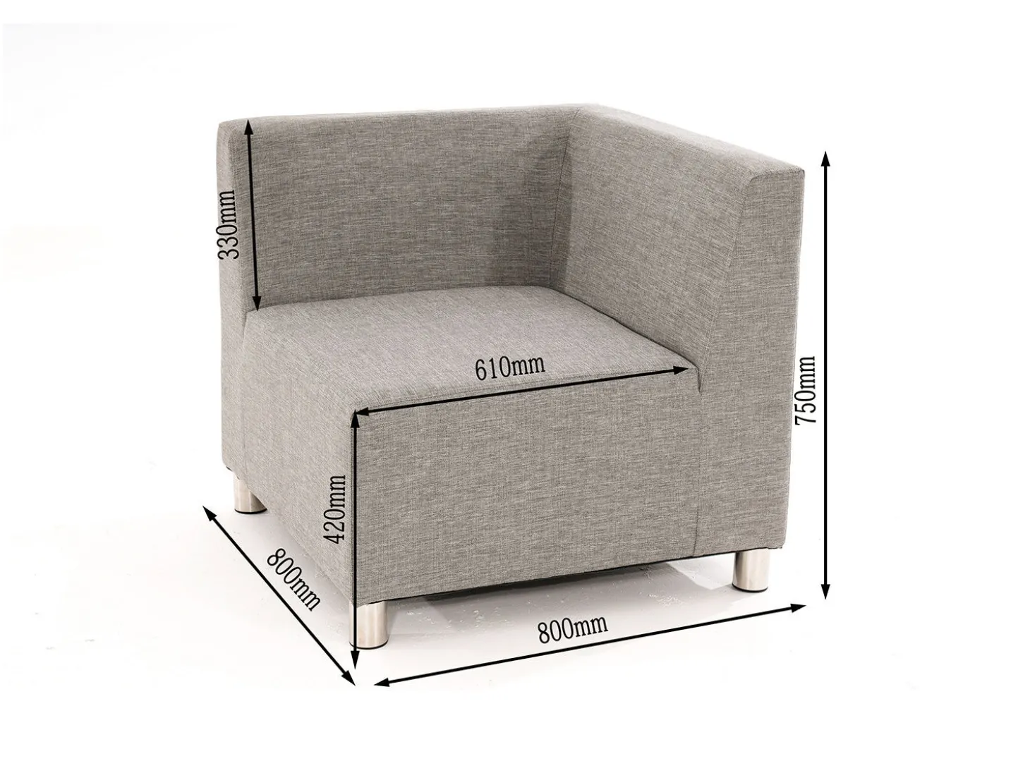Quick-Dry-Lounge Eck-Sofa, 3-teilig