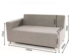 Quick-Dry-Lounge Eck-Sofa, 3-teilig