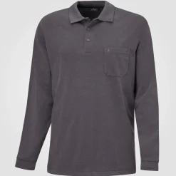 Ragman Herren-Poloshirt langarm uni