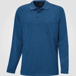 Ragman Herren-Poloshirt langarm uni