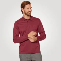 Ragman Herren-Poloshirt langarm uni