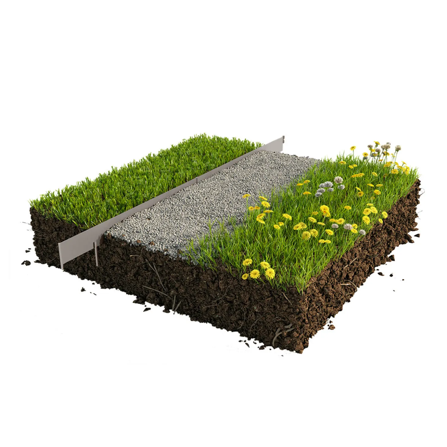 Rasenkante aus Metall 10er Pack à 100 cm
