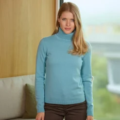 Rollkragenpullover Damen aus Kaschmir GOTS