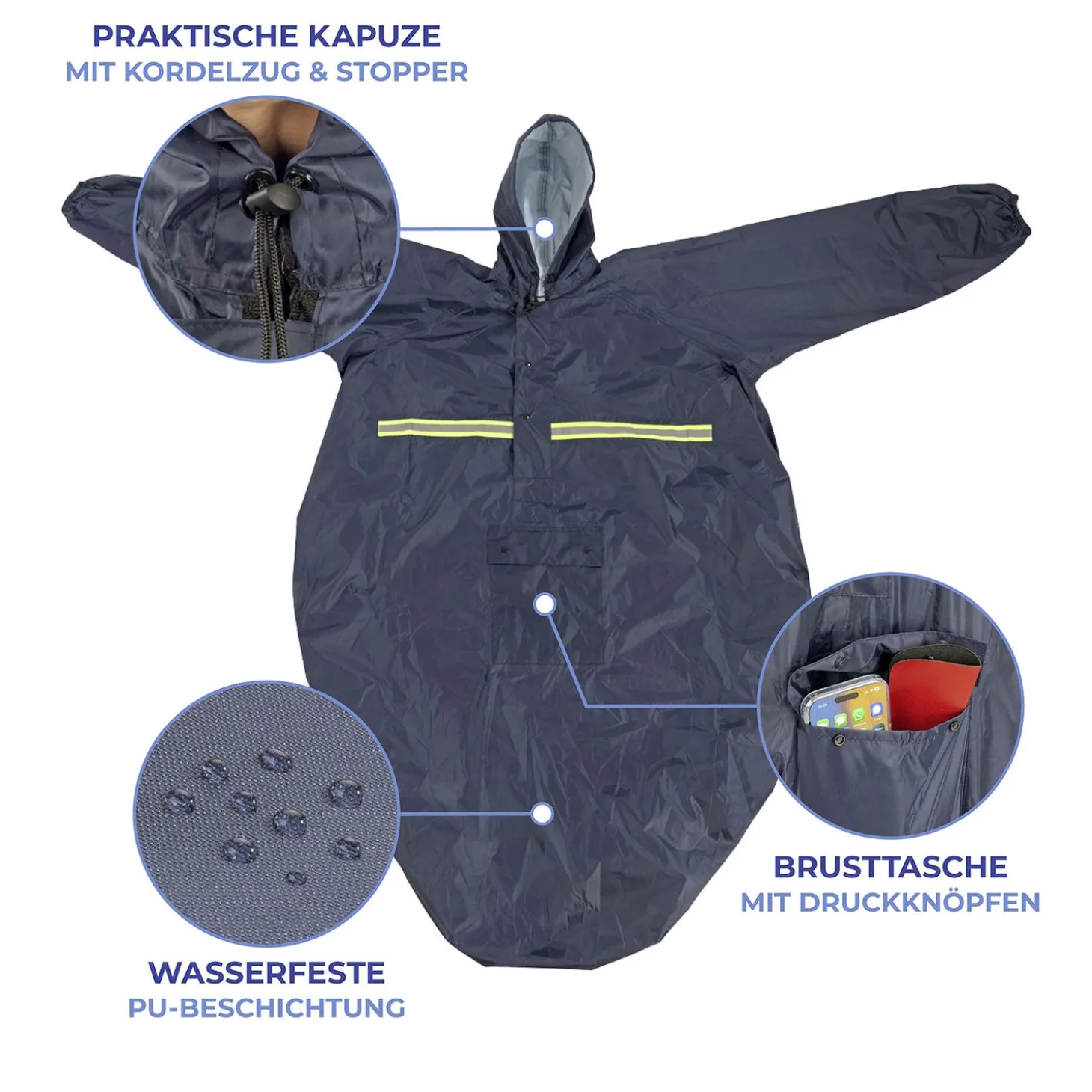 Rollstuhl-Regencape mit Ärmel