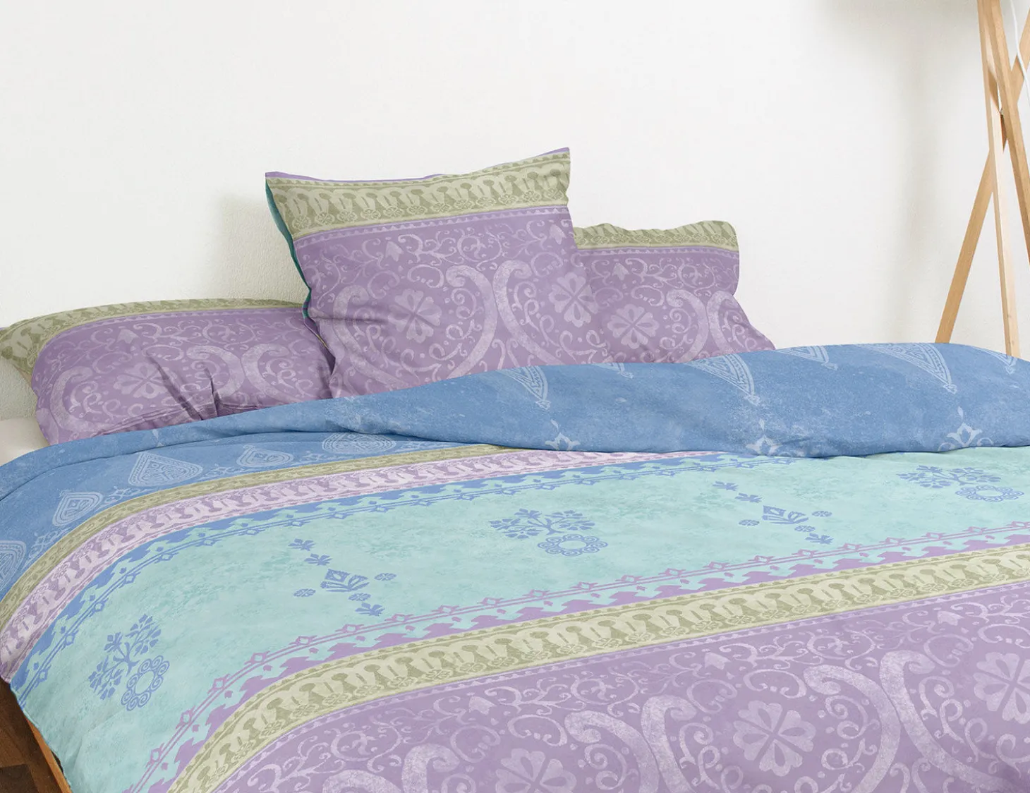 Satin Bettwäsche mit indischem Muster