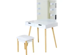 Schminktisch mit Hocker, weiss