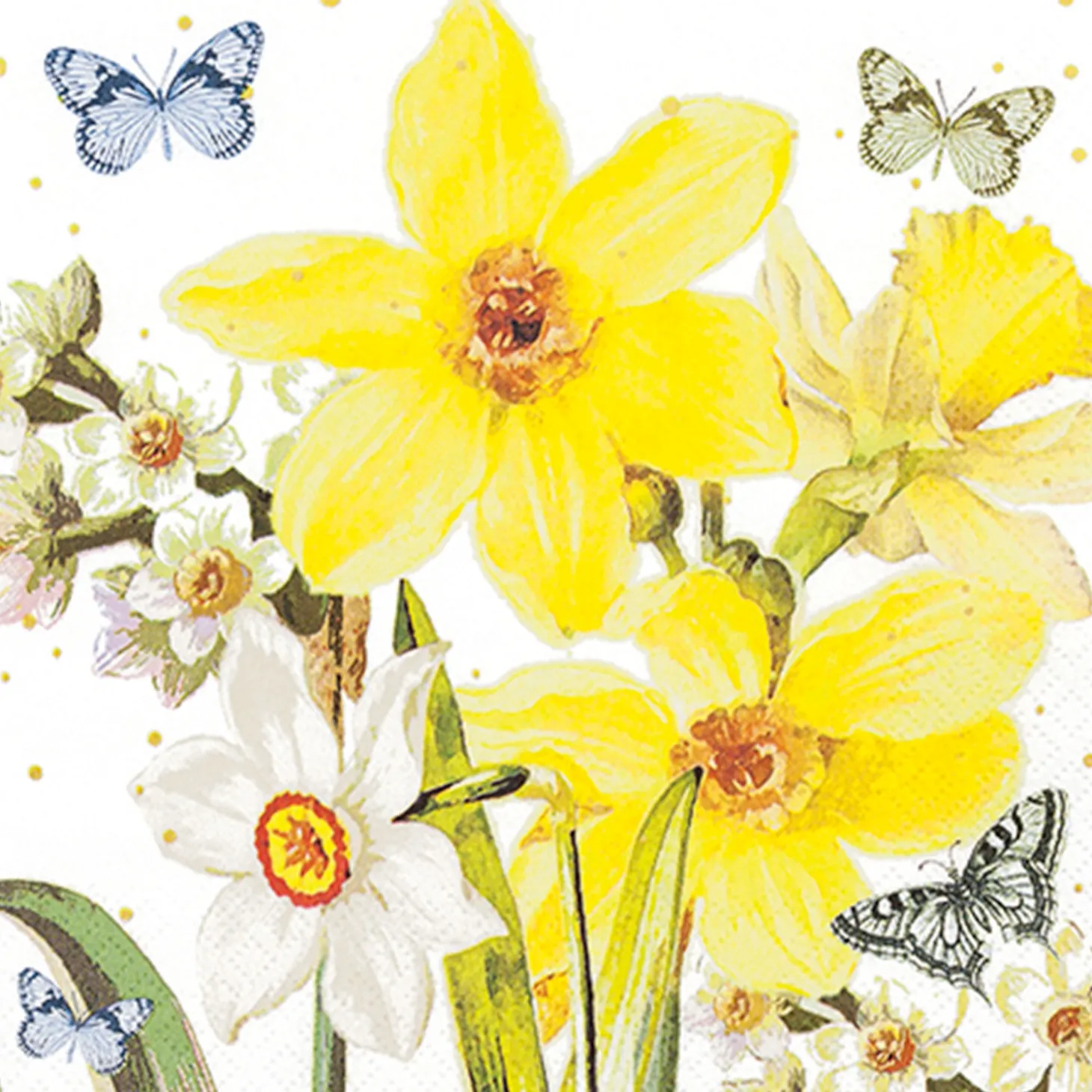 Servietten Watercolor Narcissus