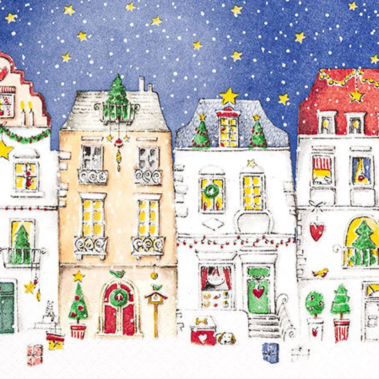 Servietten Winter Village