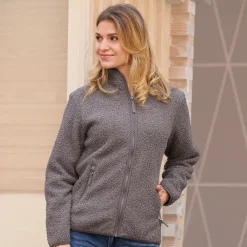 Sherpa Fleece Jacke Damen wärmend