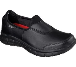SKECHERS Schlupfschuh aus Leder schwarz
