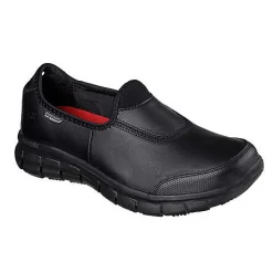 SKECHERS Schlupfschuh aus Leder schwarz