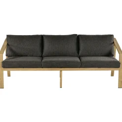 Sofa 3-Sitzer Paris - Alu-Gestell in Holzoptik