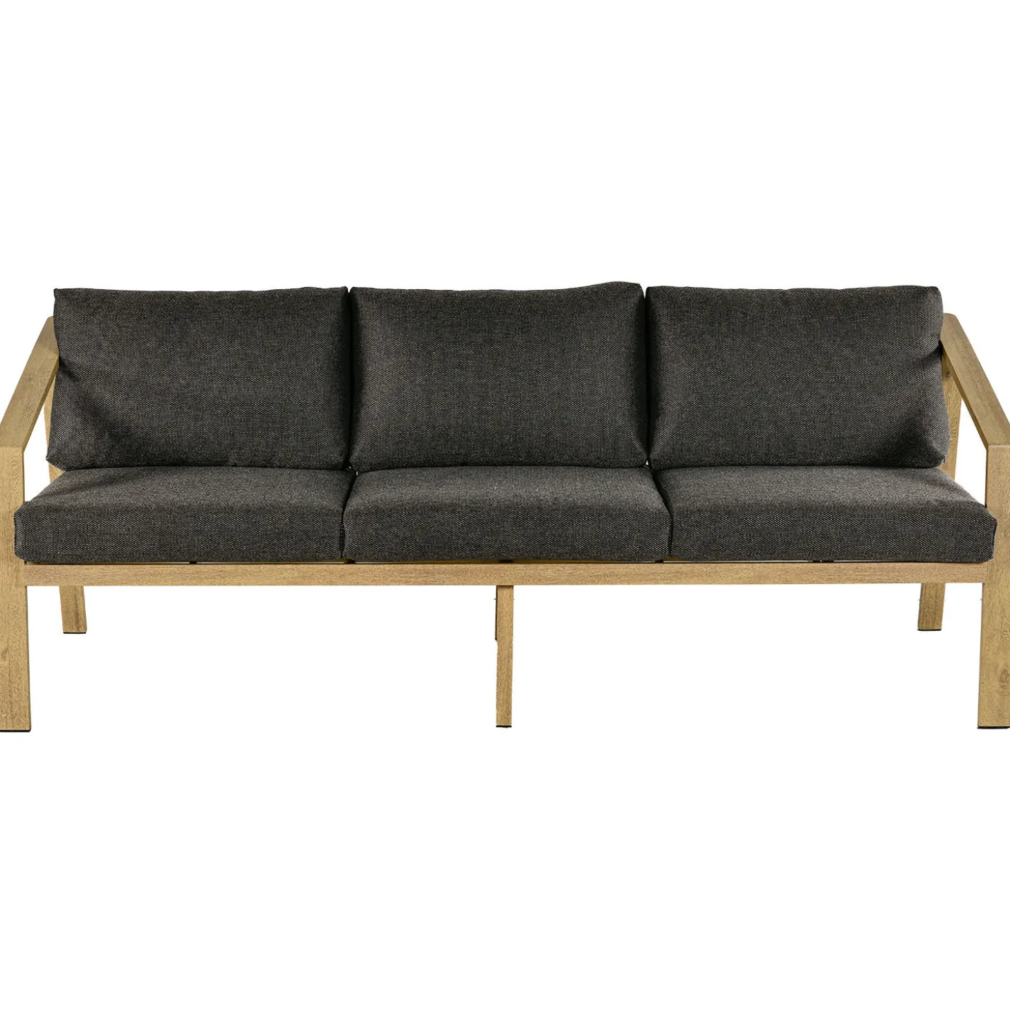 Sofa 3-Sitzer Paris - Alu-Gestell in Holzoptik