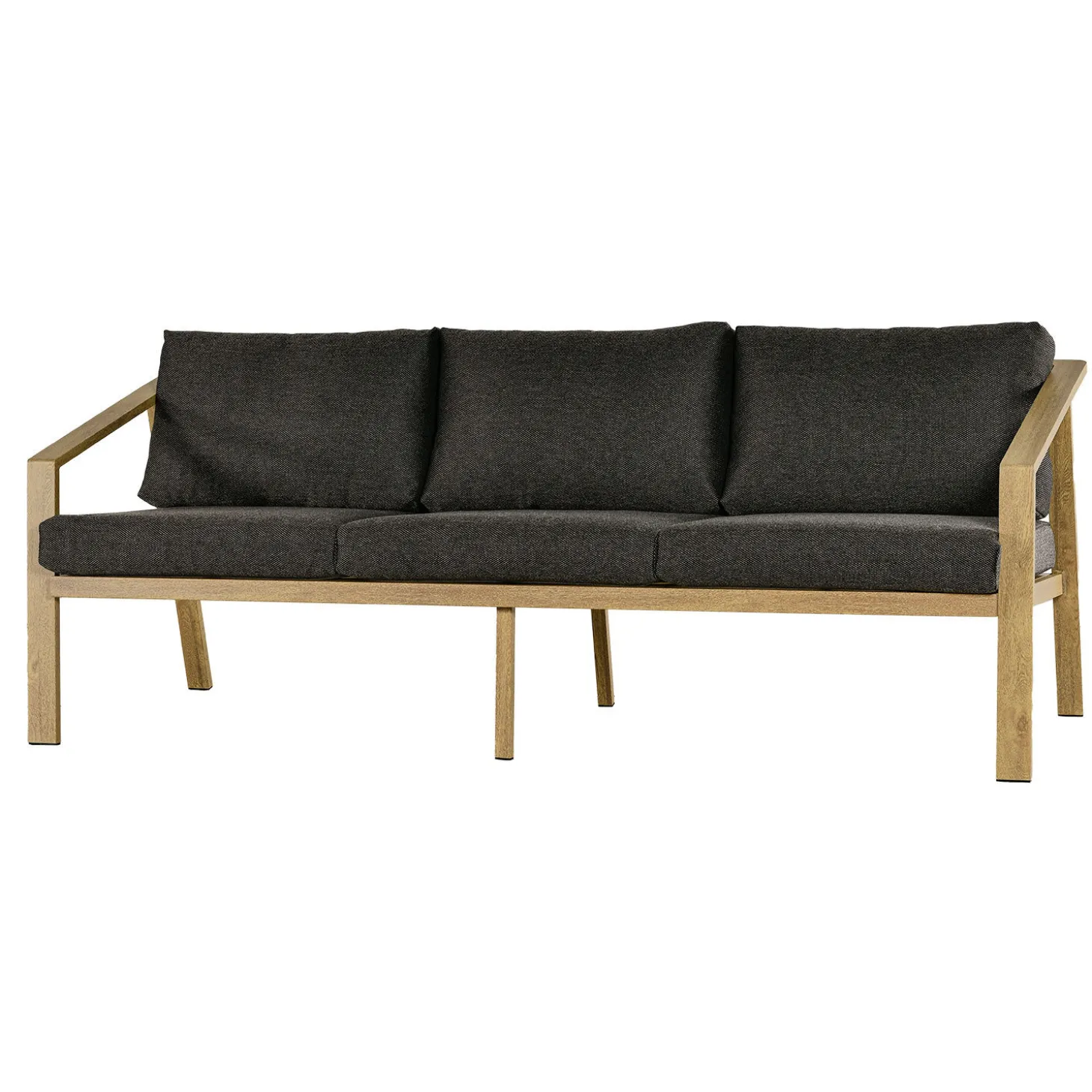Sofa 3-Sitzer Paris - Alu-Gestell in Holzoptik