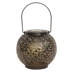 Solar-Laterne mit Ornament, LED warmweiss