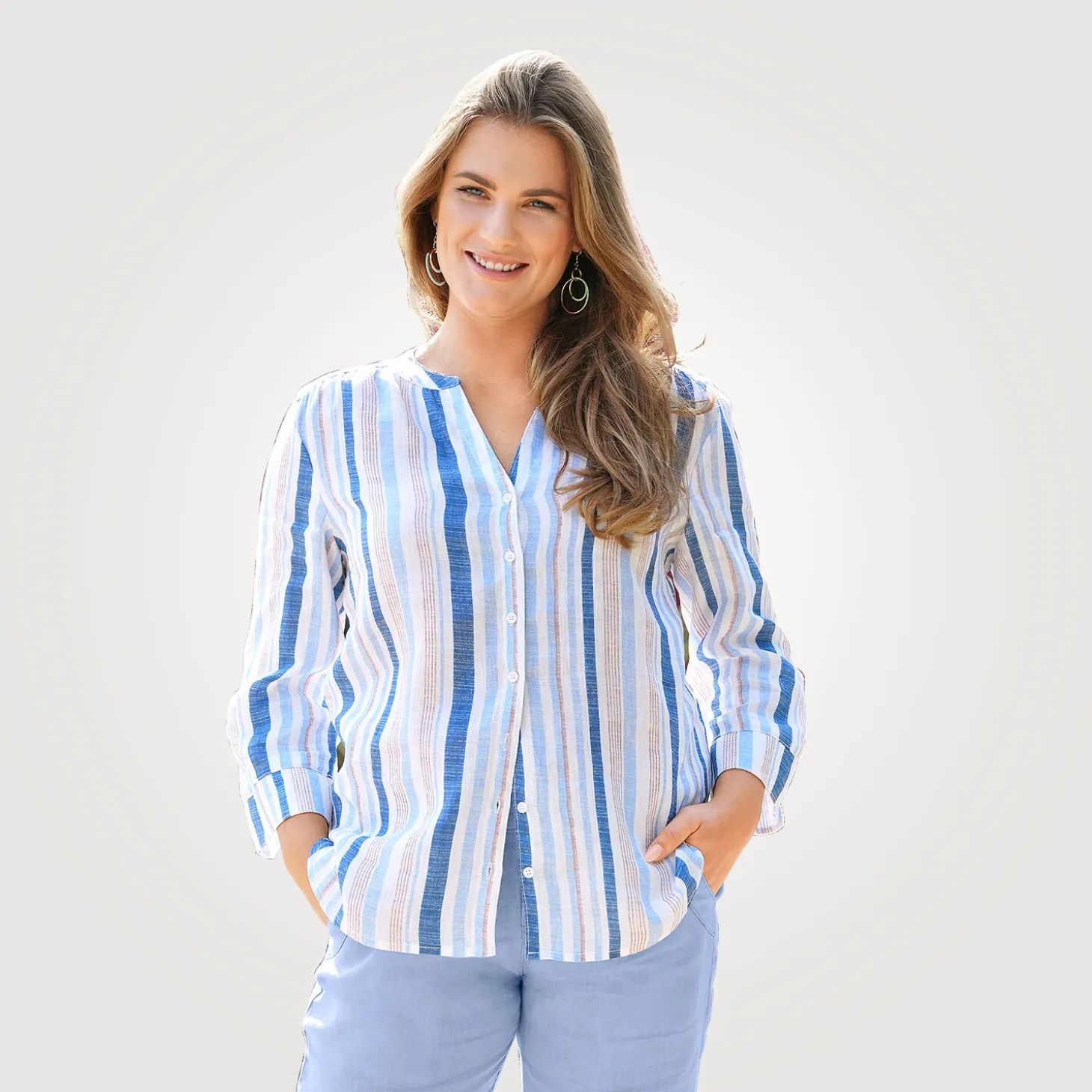 Sommerliche Leinen-Bluse