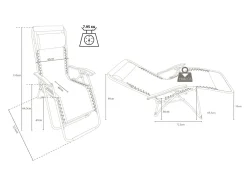Sonnenliege Torro, Komfortbreite 74 cm