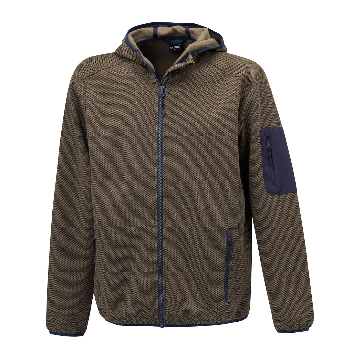 Sportive Fleece Jacke mit Kapuze