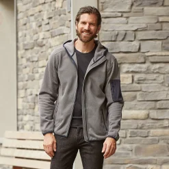 Sportive Fleece Jacke mit Kapuze