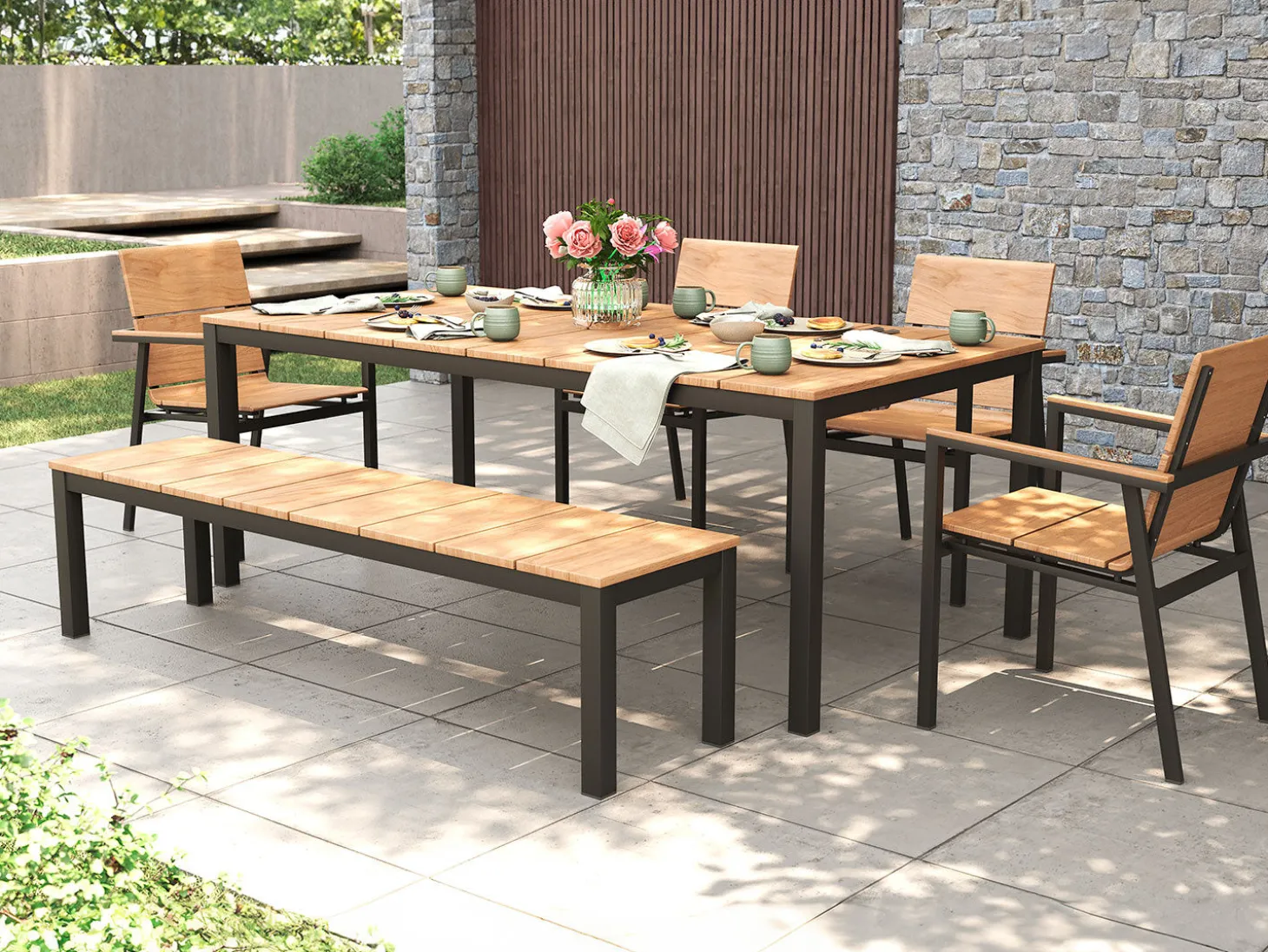 Stapelstuhl Premium Teak massiv