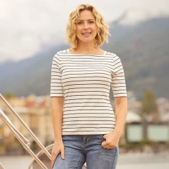 Streifenshirt mit Karreeausschnitt
