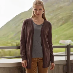 Strickcardigan mit aufgesetzten Taschen