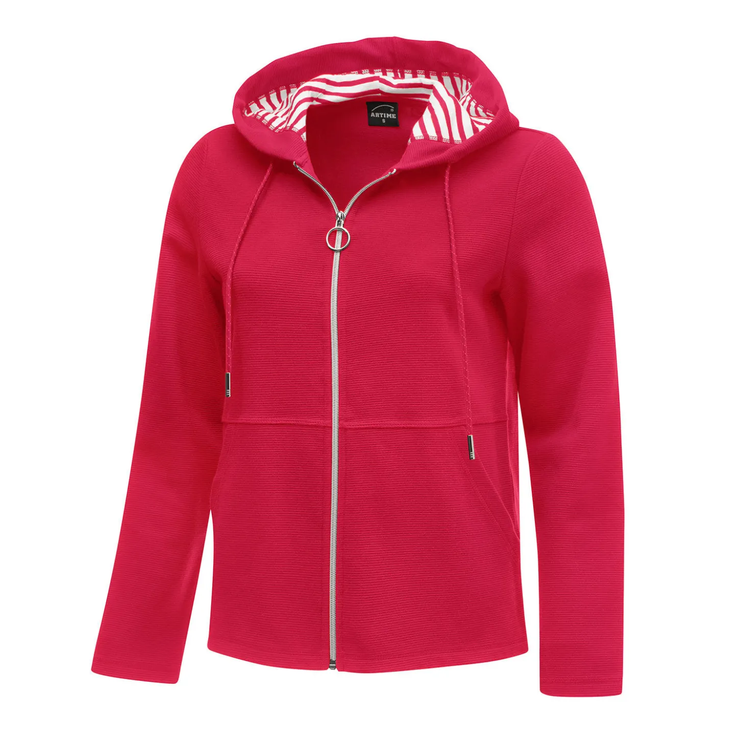 Sweatjacke mit Querrippen-Struktur