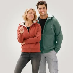 Sweatjacke mit Teddyfleece
