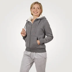 Sweatjacke mit Teddyfleece