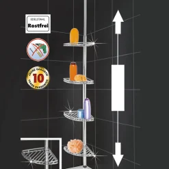 Teleskop Duschecke Edelstahl
