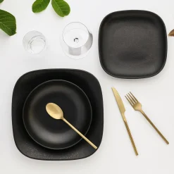 Teller-Set Magic Black Square, 12-teilig