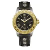Trauffer Damenuhr mit PU-Lederband Schwarz/Gold